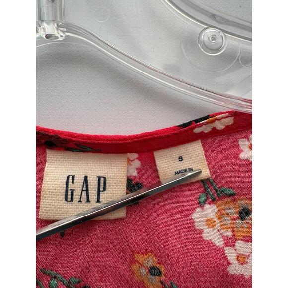 Gap Wrap Dress Small Women Maxi Pink Floral Cap Sleeve Y2K Romantic Fairy - Picture 8 of 9